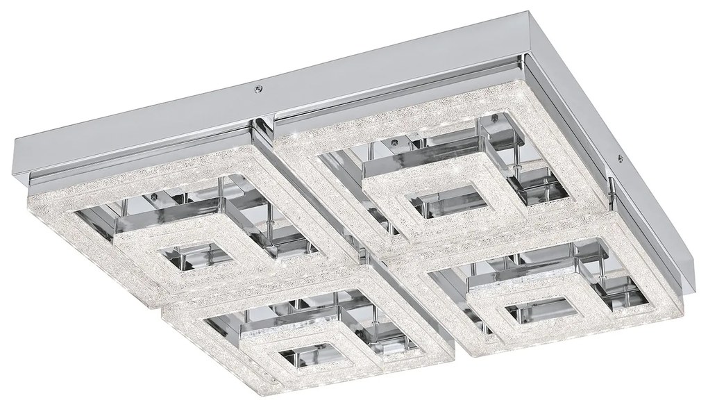 Plafoniera Moderna Fradelo Acciaio Cromo Luce Led Integrato 46,5W