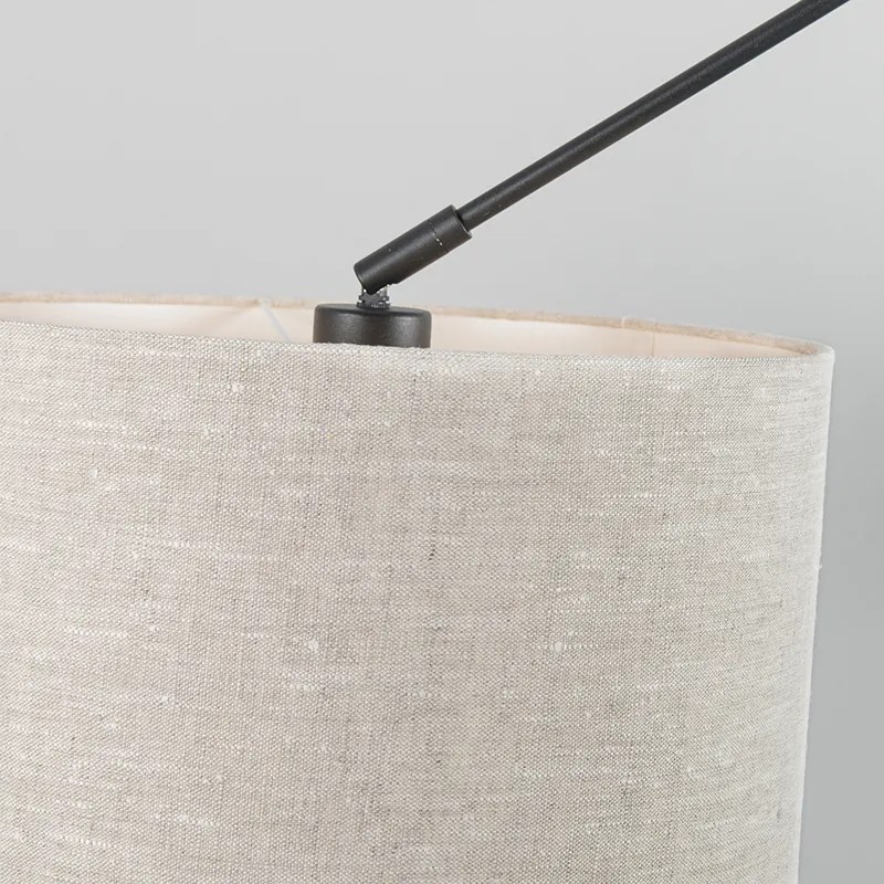 Lampada a sospensione nera con paralume grigio chiaro regolabile - Blitz