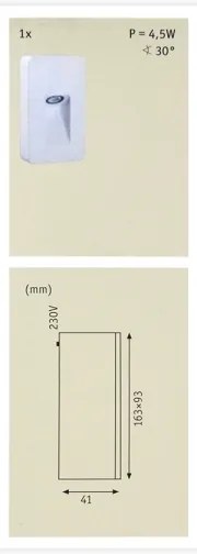 Paulmann 93809 - LED/2,4W IP44 Applique da esterno SPECIAL LINE 230V