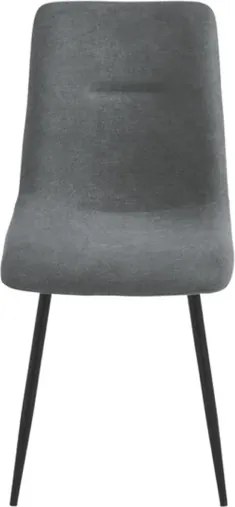 Sedia da pranzo in tessuto Grigio Scuro gambe metallo Nero - MANDY 2 sedie