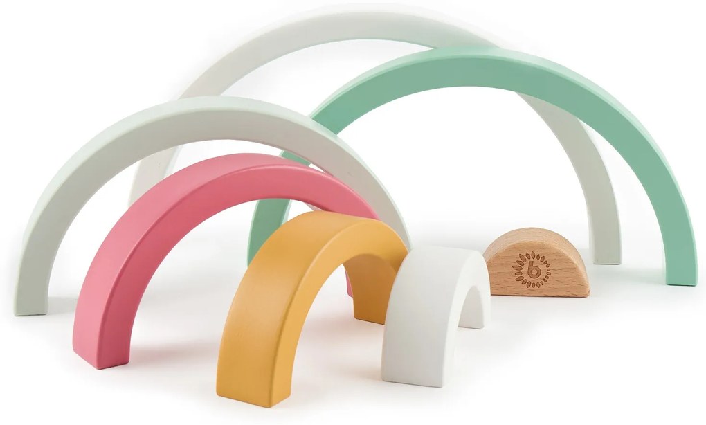 Bieco - Arcobaleno impilabile in legno - berry