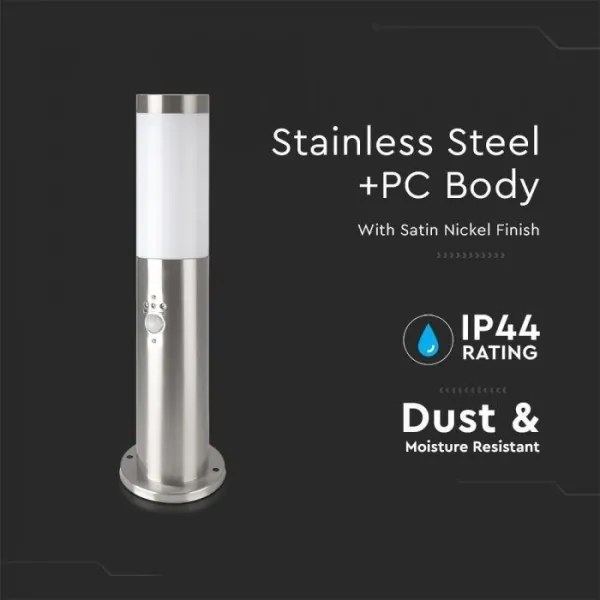 Lampada da esterno con sensore1xE27/60W/230V IP44 45cm cromo opaco