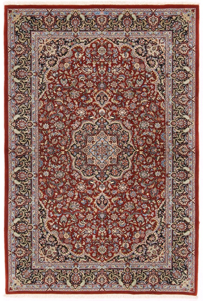 Isfahan Tappeto 160x110 (Iran) Annodato A Mano