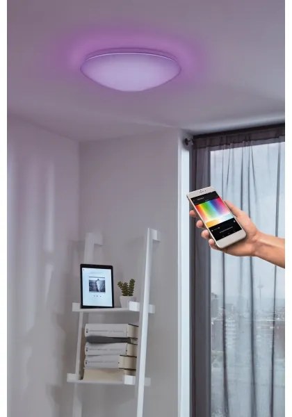 Eglo 33219 - Plafoniera LED RGB GIRON-C LED/17W/230V Ø 30 cm bianca