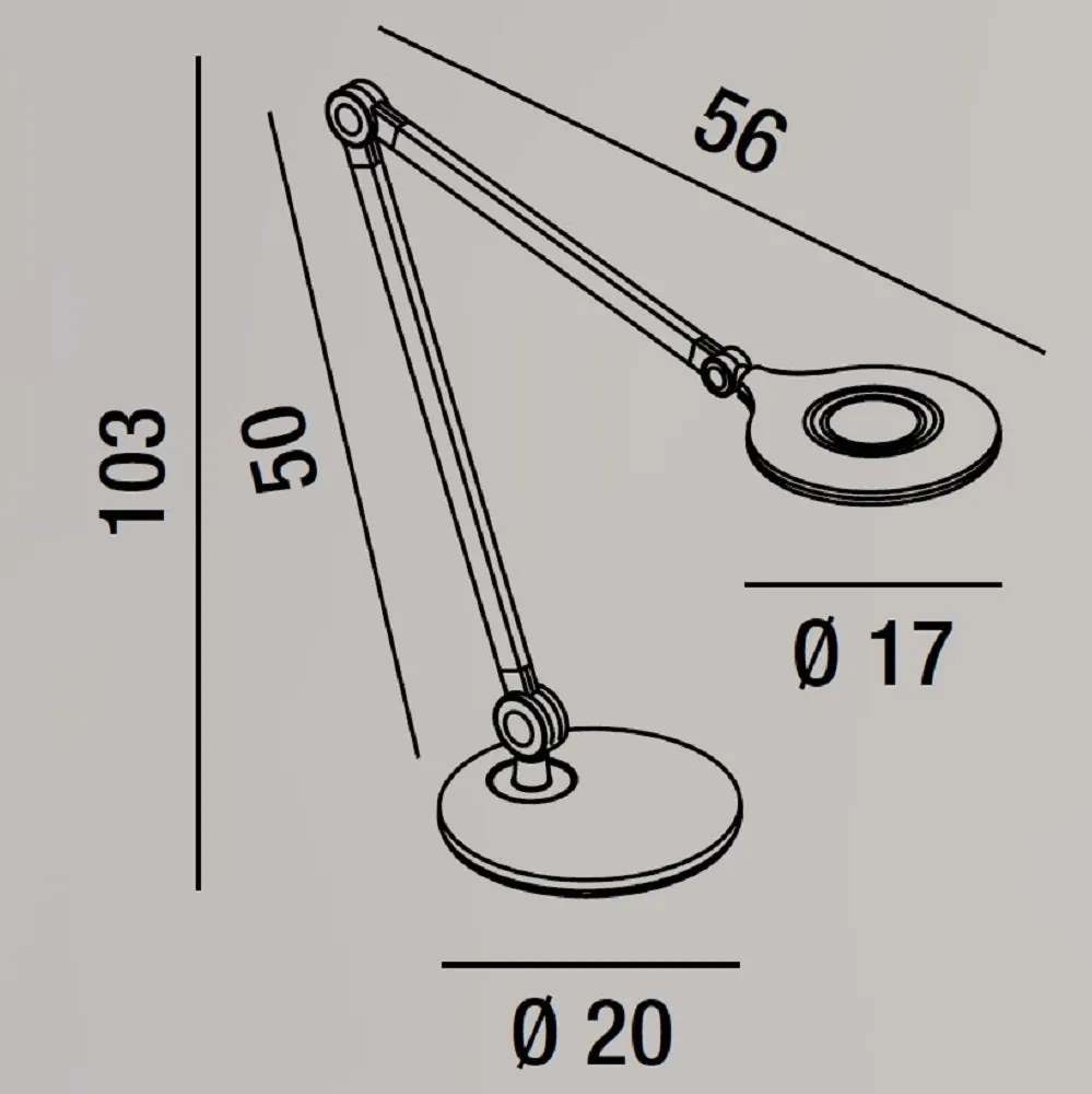 Lampada da tavolo in plastica colore antracite