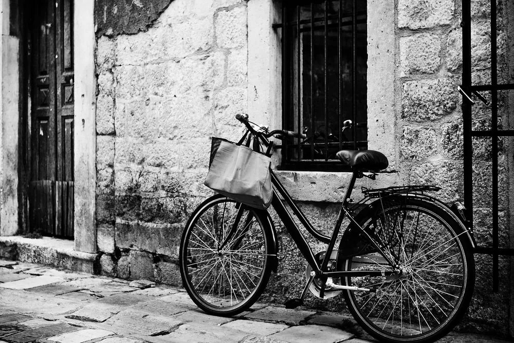 Quadro su tela – Bicicletta retrò in bianco e nero