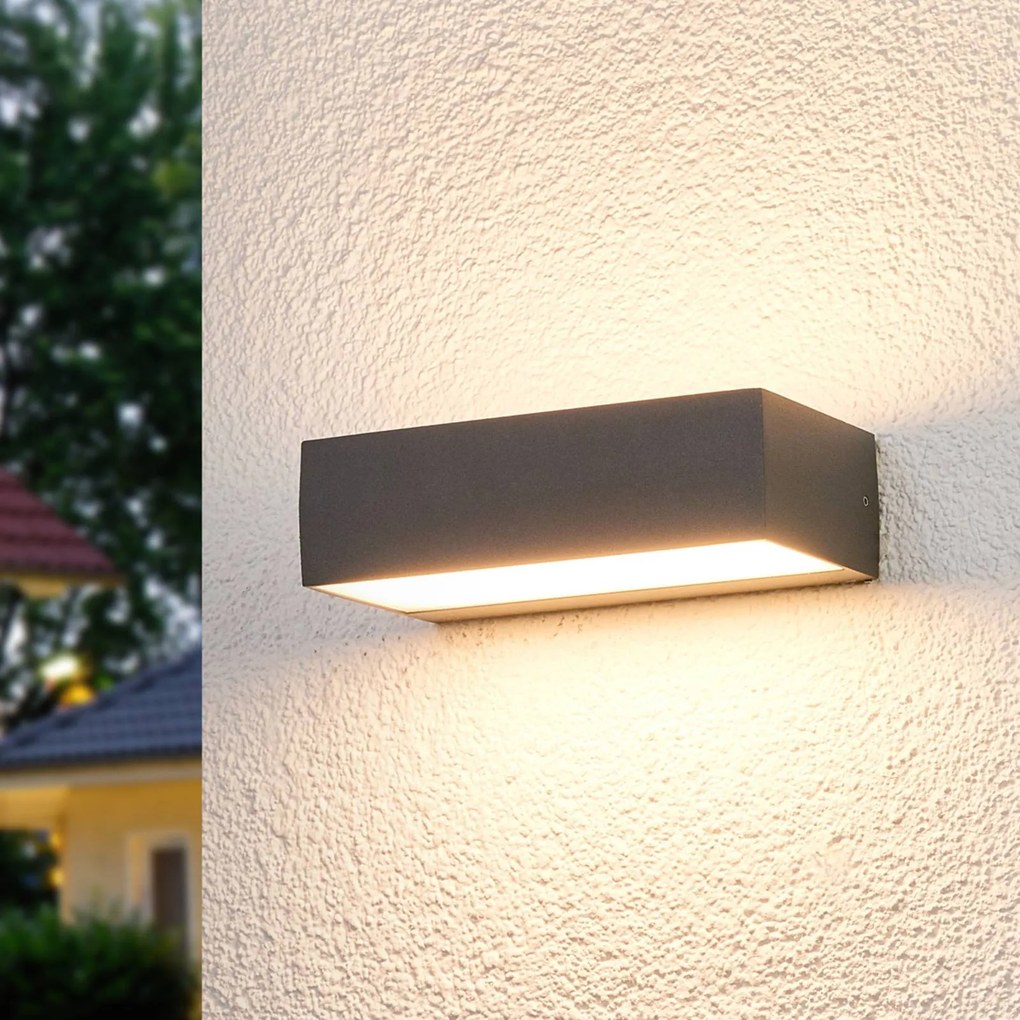 Applique da esterni a LED Lissi Lucande, Nero, Plastica, Moderno, Applique LED da esterni
