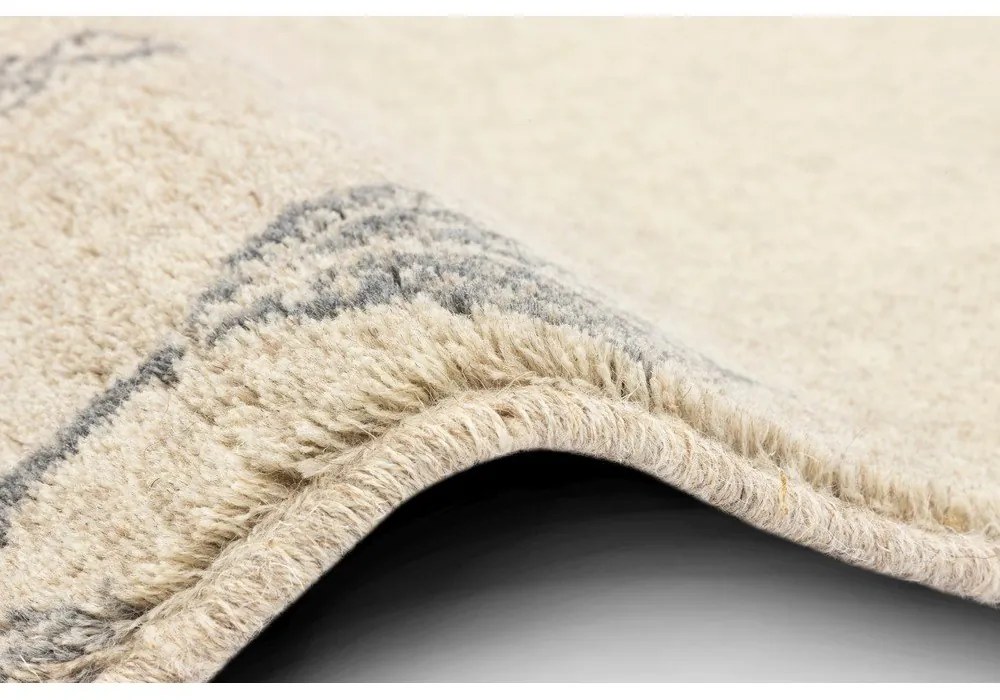 Tappeto in lana beige 133x180 cm Decori - Agnella