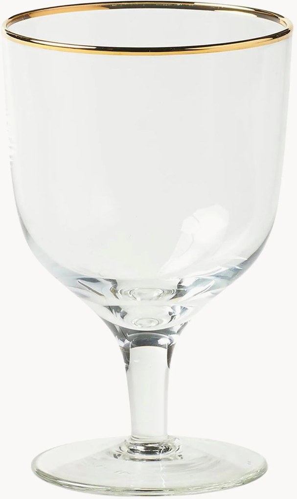 Set di 6 bicchieri da vino in vetro soffiato Deco