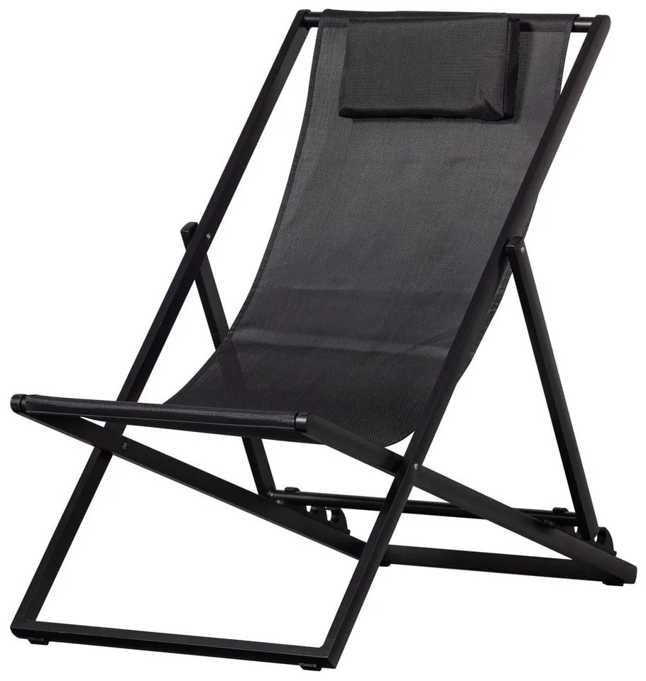 Sedia a sdraio da giardino pieghevole in metallo nero Esper - Exotan