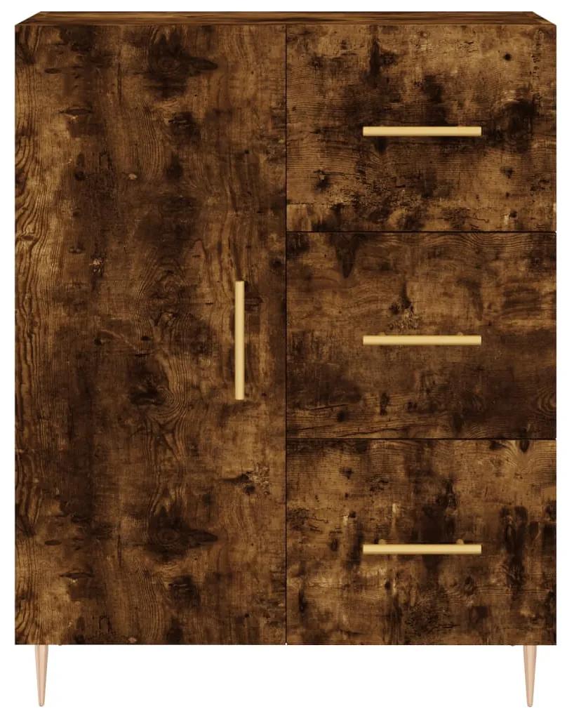 Credenza rovere fumo 69,5x34x90 cm in legno multistrato