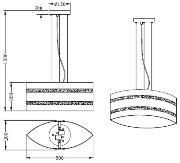 Trio - Lampadario a sospensione con filo NIKOSIA 2xE27/40W/230V argento