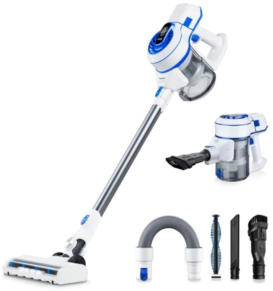 Niceboy ION Hurricane H5- Aspirapolvere a batteria 2in1 150W/2200 mAh bianco/blu