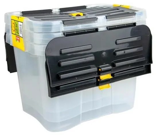 SET 3x Contenitore DRAGON 15 l nero/trasparente