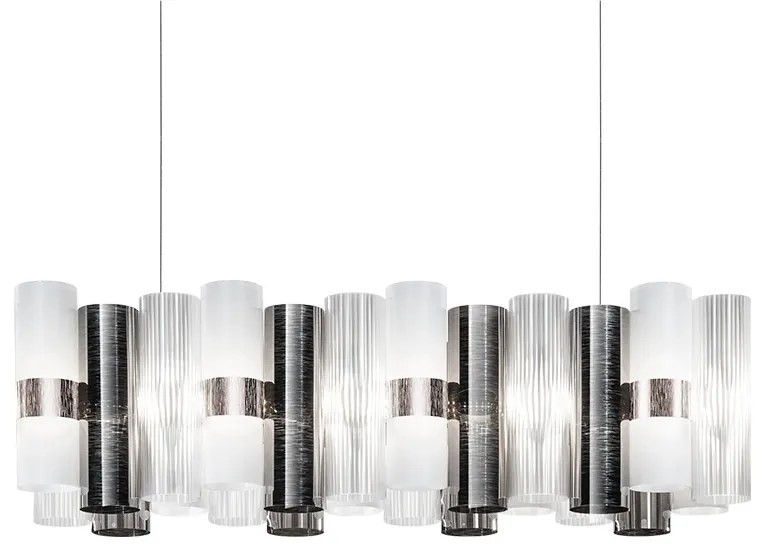 SLAMP - La Lollo Linear 100 Lampada a Sospensione Pewter Slamp