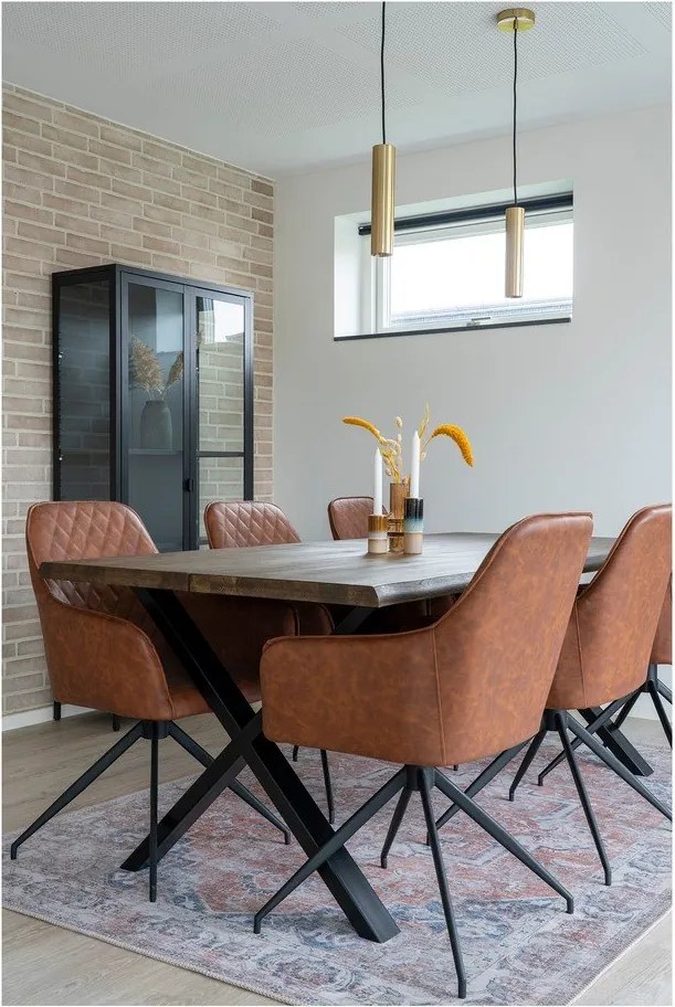 Sedia da pranzo marrone chiaro in imbottito Harbo – House Nordic