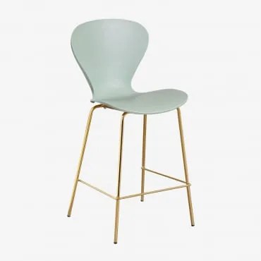 Sgabello Alto Uit Celadon & ↑66 Cm & Dorato - Sklum