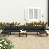 Set Divano da Giardino 5 pz ad Angolo Cuscini in Alluminio WPC cod mxl 68072