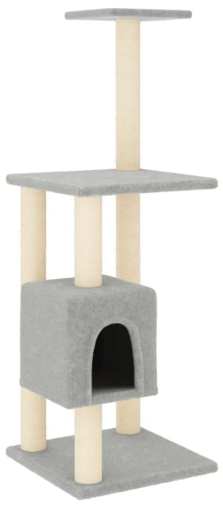 Albero per gatti con tiragraffi in sisal grigio chiaro 104 cm