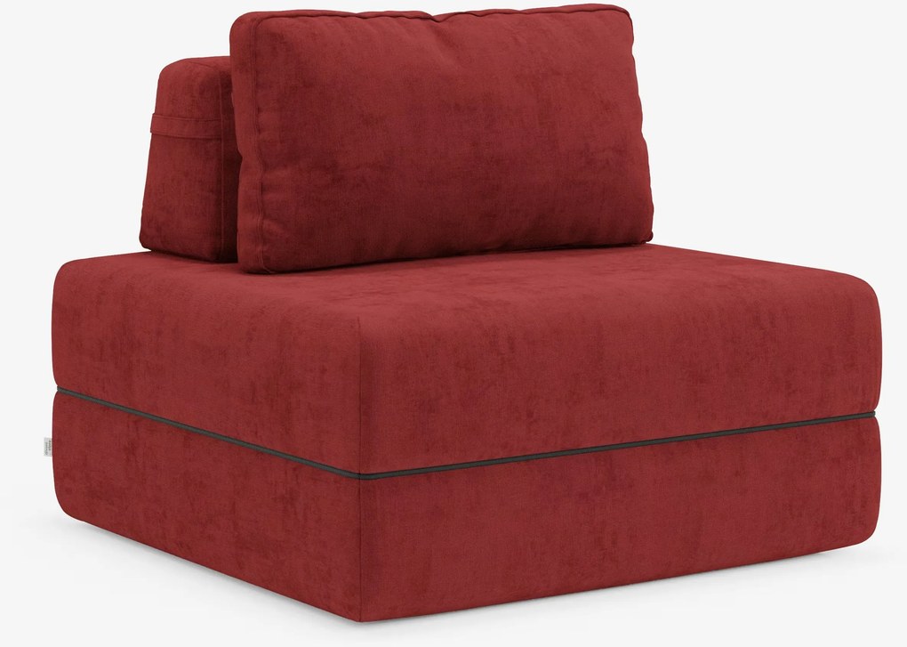 Rift poltrona letto con materasso alto 24 cm e memory foam - schienale mobile e tessuto smacchiabile T31