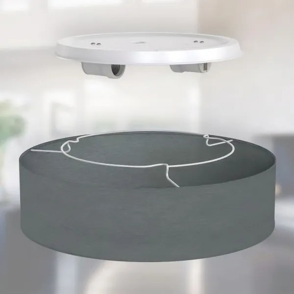 Plafoniera 2xE27/40W/230V Ø 38 cm grigia