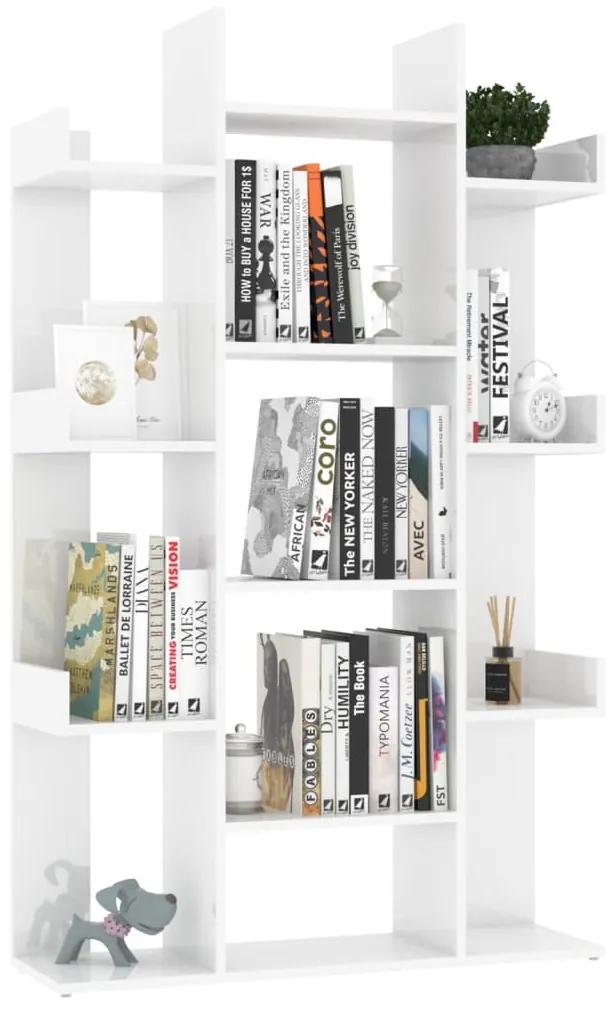 Libreria bianco lucido 86x25,5x140 cm in truciolato