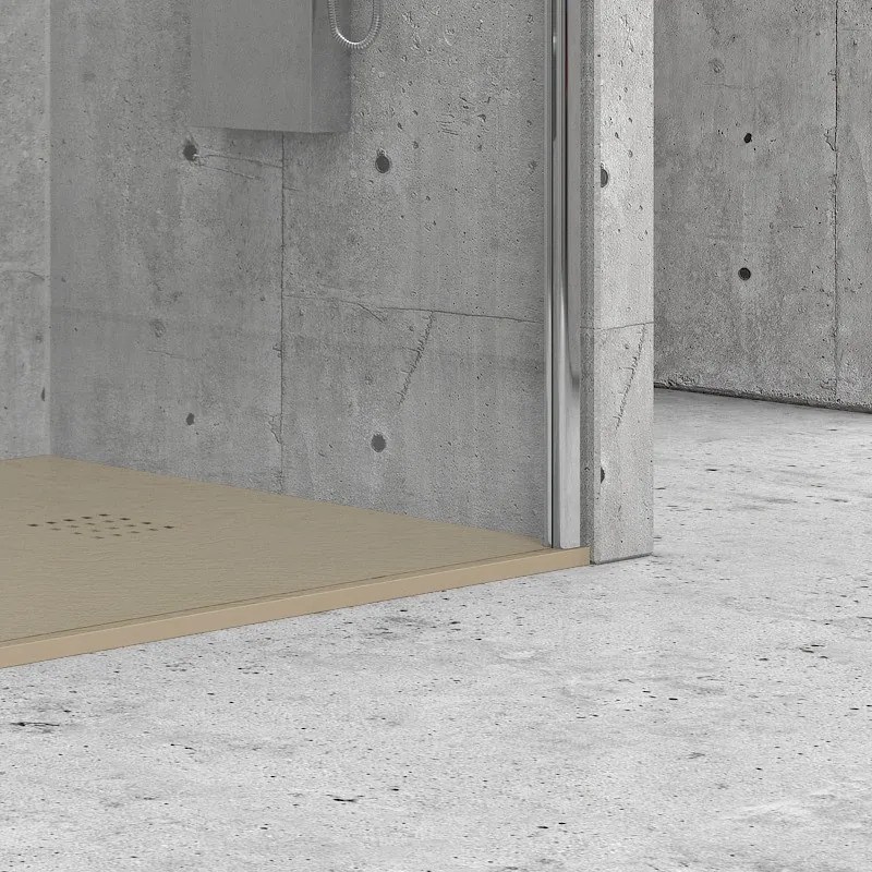 Kamalu - Piatto doccia 80x140 effetto pietra colore tortora | KAM-CP100