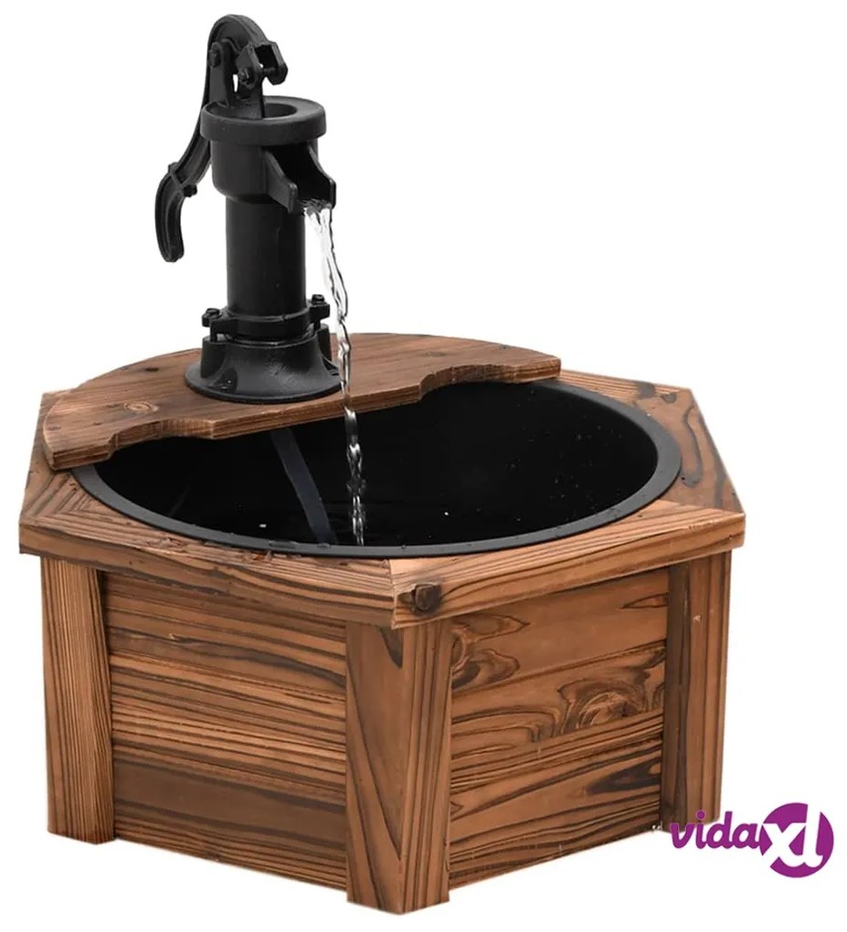 vidaXL Fontana d'Acqua con Pompa 57x57x53 cm Legno Massello di Abete