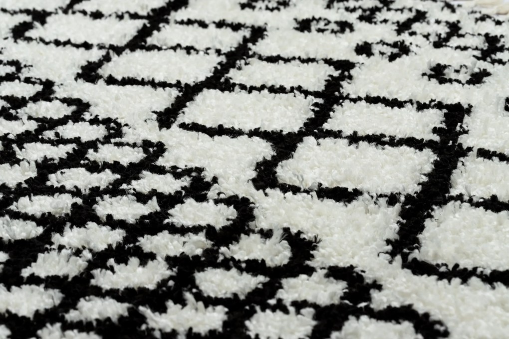 Tappeto PROMO BERBER SAFI N9040 bianco / nero Frange berbero marocchino shaggy