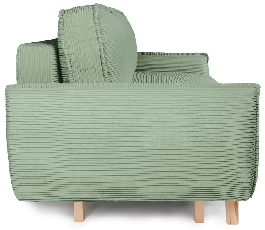 Divano letto in velluto a coste verde chiaro 218 cm Tori - Bonami Selection