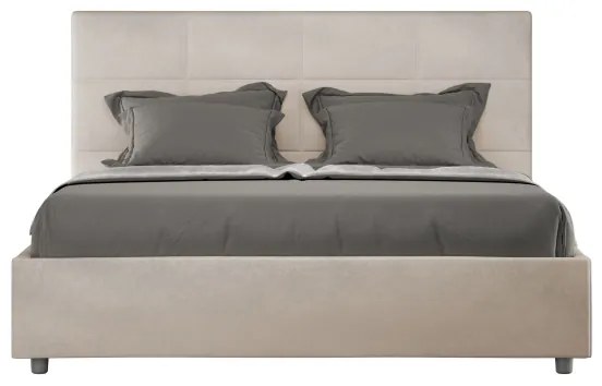 Letto contenitore da 160x200 in microfibra sabbia Mika