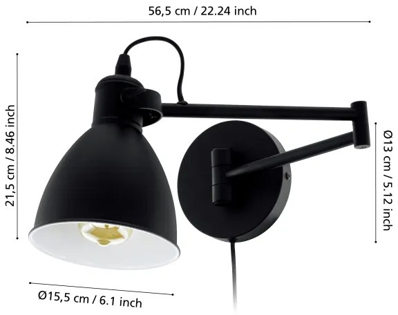 Eglo 97886 - Applique SAN PERI 1xE27/10W/230V