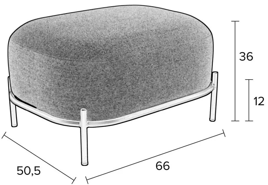 Poggiapiedi color crema con rivestimento in bouclé Hocker Polly – White Label