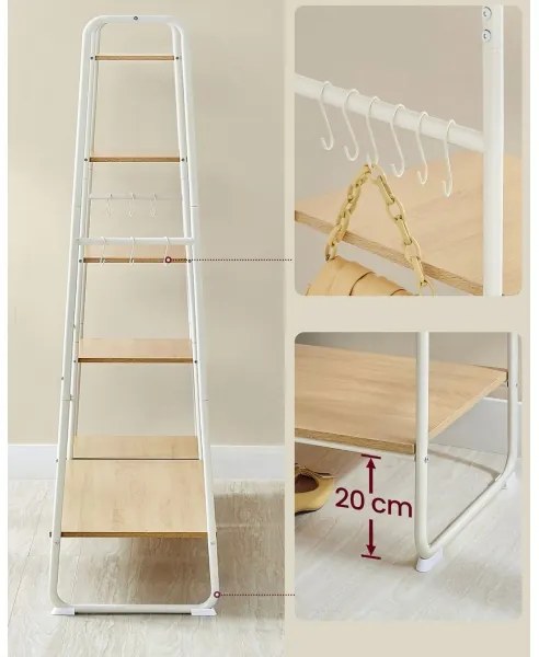 Appendiabiti da terra LINEA bianco/marrone