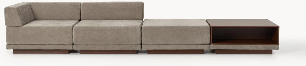 Divano componibile 4 posti con tavolino e poggiapiedi Colin