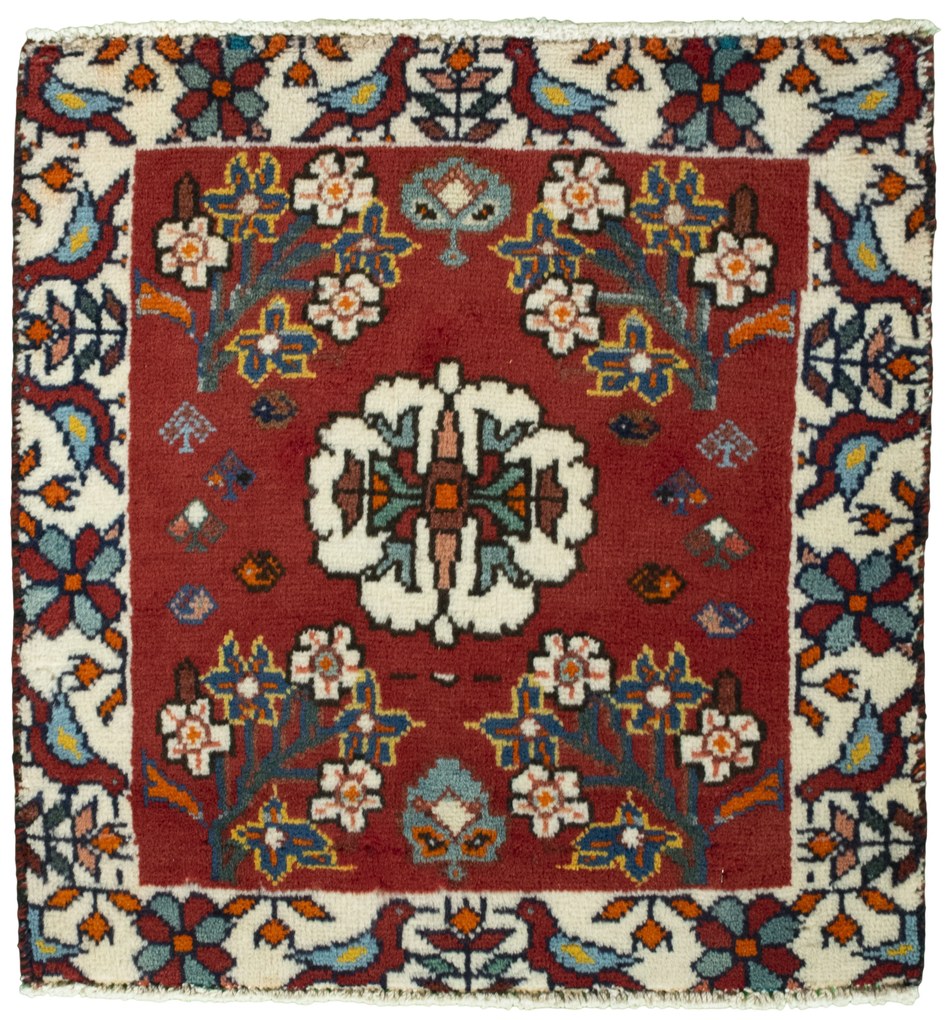 Shiraz Tappeto persiano 60x60 Rosso (Iran) Annodato A Mano