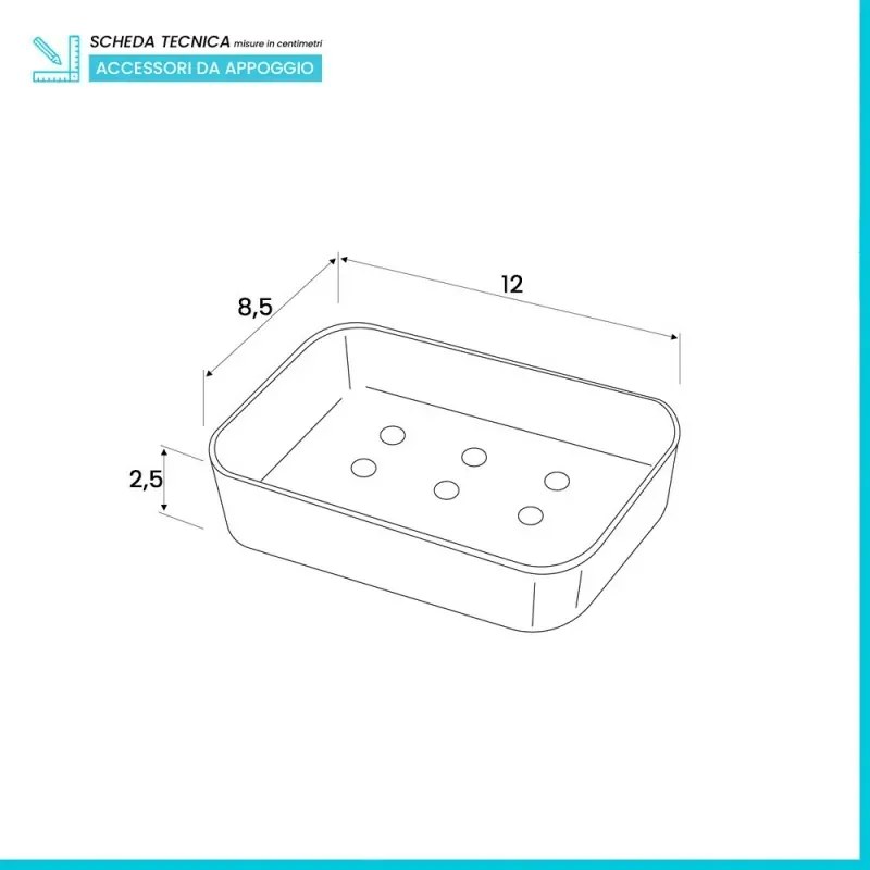 Porta sapone bagno bianco in plastica Star