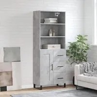 Credenza Grigio Cemento 69,5x34x180 cm in Legno Multistrato 3190049