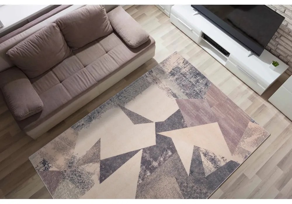 Tappeto in lana rosa-beige 160x240 cm Braque alabaster - Agnella