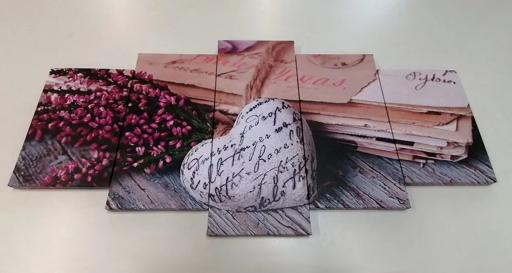 Quadri 5 pezzi – Lettere nostalgiche