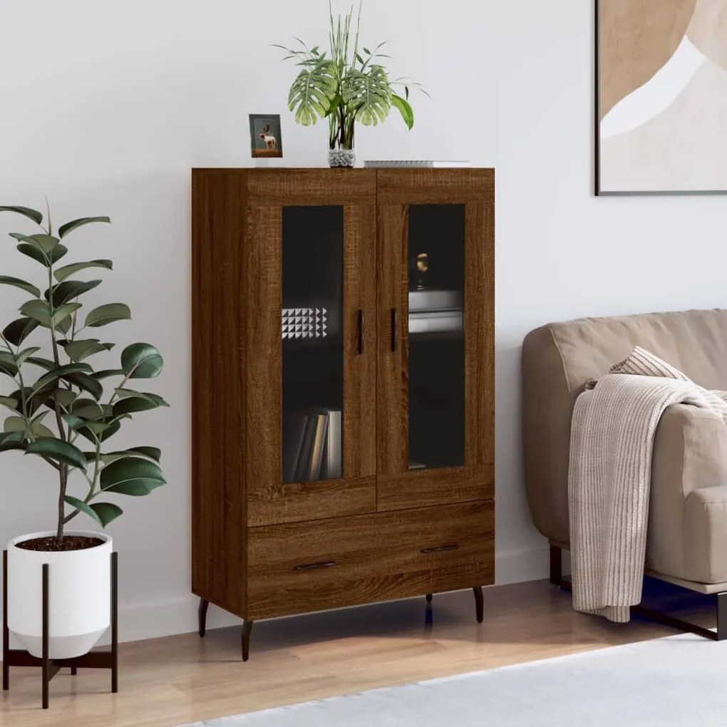 Credenza Rovere Marrone 69,5x31x115 Cm İn Legno Multistrato /