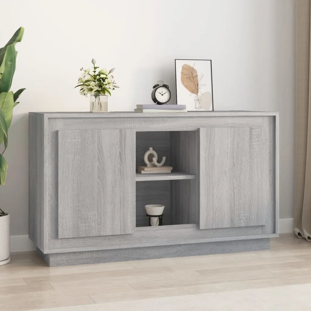 Credenza Grigio Sonoma 102x35x60 Cm İn Legno Multistrato /