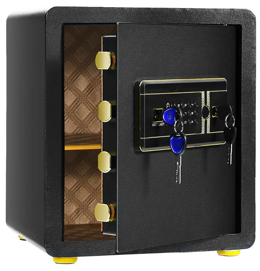 Costway Cassetta di sicurezza con tastierino numerico digitale, Cassaforte in acciaio con chiavi e sistema di allarme
