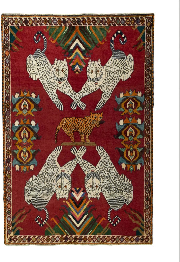 Gabbeh Tappeto 220 x 140 Rosso (Iran) Annodato A Mano