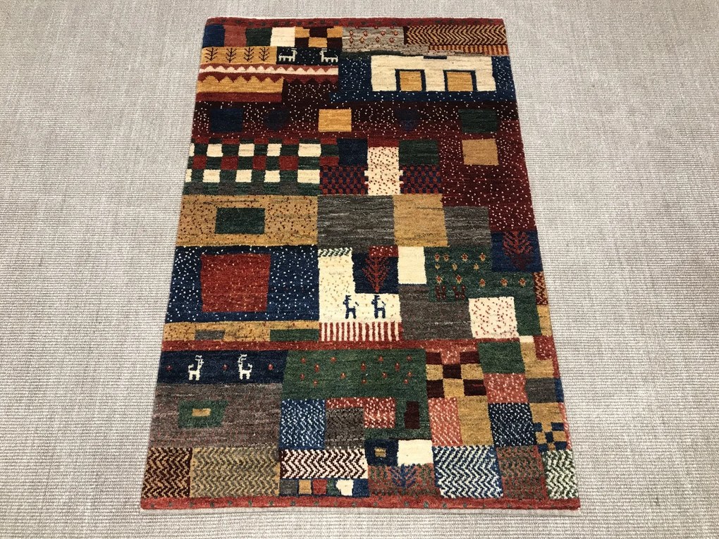Gabbeh Tappeto 100 x 150 (Iran) Annodato A Mano