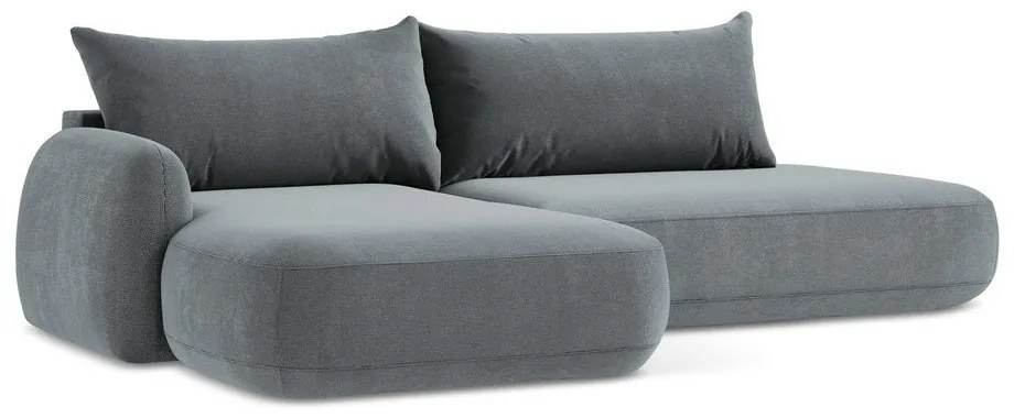 Divano angolare blu polveroso allungabile (con penisola a sinistra/con chaise lounge) Hale – Makamii
