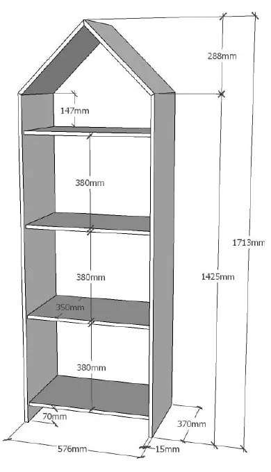 Libreria White house , 57 x 171 cm Casami - Vipack