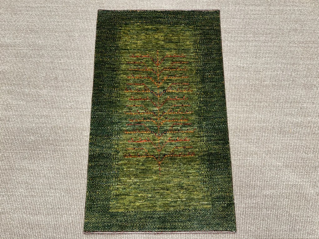 Loribaft Tappeto 60x110 Verde (Iran) Annodato A Mano