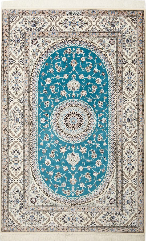 Nain Tappeto persiano 130x200 Verde (Iran) Annodato A Mano