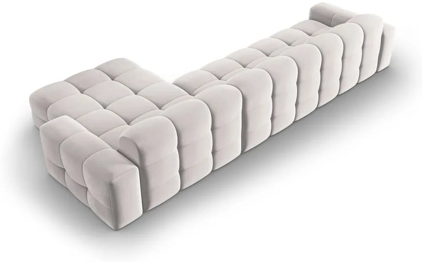 Divano angolare in velluto grigio chiaro (angolo destro) Kendal - Micadoni Home